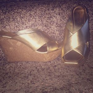 Gold Jessica Simpson Wedges (New!)